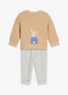 Triko s dlouhým rukávem a tepláky z čisté organické bavlny (2dílná souprava), bonprix