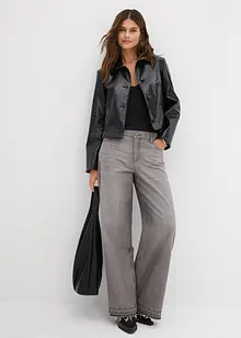 Džíny Wide Leg, Mid Waist, pohodlný pas, bonprix