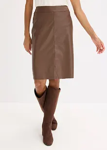 Trendová pouzdrová sukně z umělé kůže, bonprix