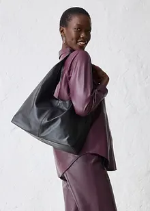 Prémiová kožená velká kabelka, bonprix