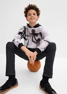 Mikina s kapucí, z měkké bavlněné směsi, bonprix