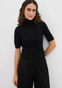 Svetr s rolákovým límcem, krátký rukáv, bonprix