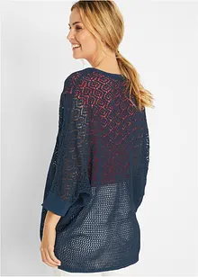 Dlouhý pletený kabátek s dírkovaným vzorem, bonprix