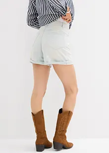 Džínové šortky High Waist, nízký podíl streče, bonprix