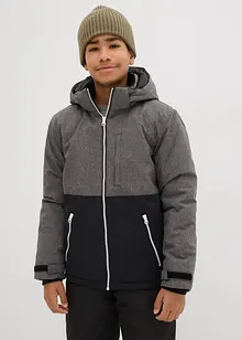 Vatovaná zimní bunda s barevnými bloky a s kapucí, bonprix