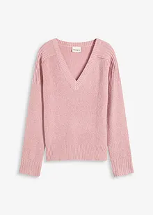 Oversize svetr s výstřihem do V, bonprix