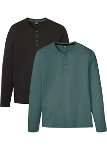 Henley triko s komfortním střihem (2 ks), bonprix