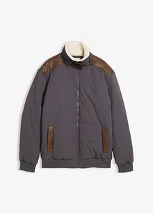 Voděodolný prošívaný bluzon s detaily z umělé kůže, bonprix