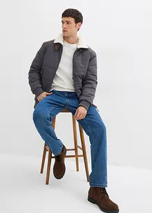 Voděodolný prošívaný bluzon s detaily z umělé kůže, bonprix