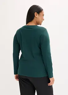 Triko s dlouhým rukávem a potiskem růží, bonprix