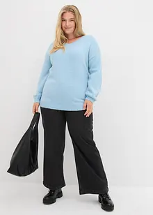 Měkký svetr z jemné pleteniny, s balonovými rukávy, bonprix