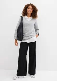 Měkký svetr z jemné pleteniny, s balonovými rukávy, bonprix