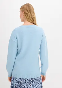 Měkký svetr z jemné pleteniny, s balonovými rukávy, bonprix