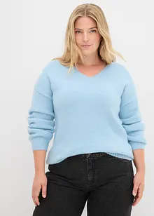 Měkký svetr z jemné pleteniny, s balonovými rukávy, bonprix