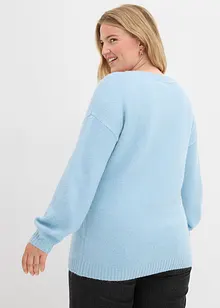 Měkký svetr z jemné pleteniny, s balonovými rukávy, bonprix