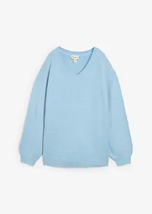 Měkký svetr z jemné pleteniny, s balonovými rukávy, bonprix