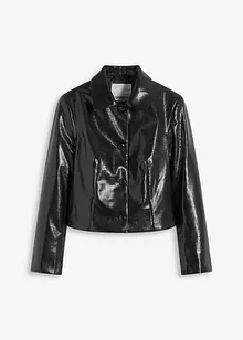 Zkrácená bunda z imitace kůže, s lesklou krokodýlí ražbou, bonprix