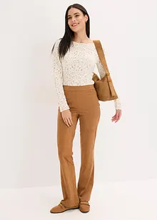 Rozšířené kalhoty z umělé velurové kůže, bonprix