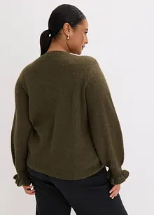 Oversize pletený kabátek z měkké vlněné směsi, bonprix