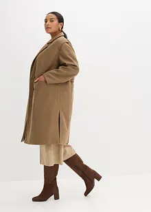 Flaušový kabát s odnímatelnými rukávy, bonprix