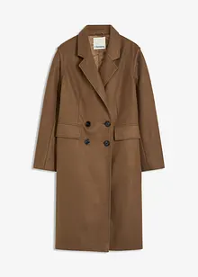 Flaušový kabát s odnímatelnými rukávy, bonprix