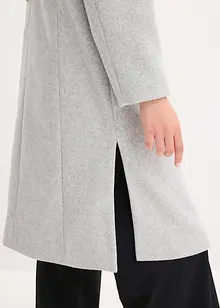 Flaušový kabát s odnímatelnými rukávy, bonprix