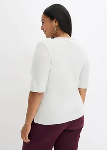 Svetr s polovičními rukávy, flitry a lesklou přízí, bonprix