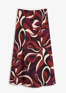 Midi sukně se splývavého saténu, bonprix