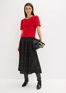 Midi sukně ze strukturovaného materiálu, bonprix