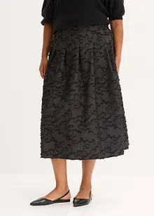 Midi sukně ze strukturovaného materiálu, bonprix