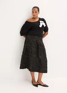 Midi sukně ze strukturovaného materiálu, bonprix