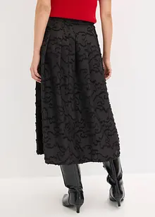 Midi sukně ze strukturovaného materiálu, bonprix