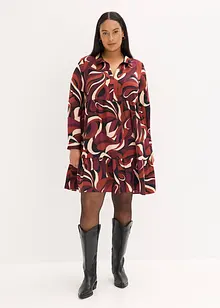 Tunikové šaty ze splývavého saténu, bonprix