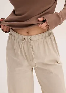 Volnočasové žebrové triko a tkané kalhoty, bonprix