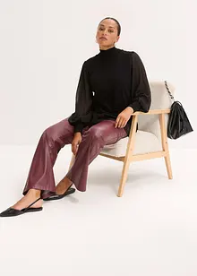 Svetr z jemné pleteniny s halenkovou vsadkou, bonprix