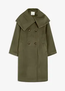 Kabát s vlněným vzhledem a se širokým límcem, bonprix