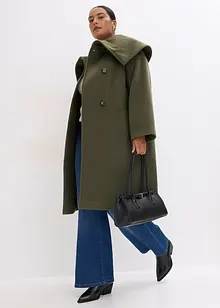 Kabát s vlněným vzhledem a se širokým límcem, bonprix