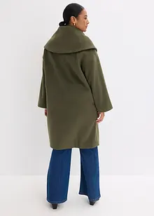 Kabát s vlněným vzhledem a se širokým límcem, bonprix