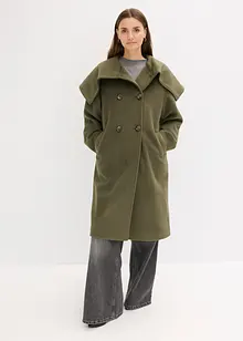 Kabát s vlněným vzhledem a se širokým límcem, bonprix