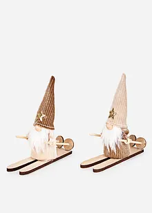 Dekorativní figurka: lyžař - skřítek (2 ks v balení), bonprix