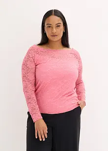 Krajkové tričko s dlouhým rukávem, bonprix