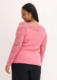 Krajkové tričko s dlouhým rukávem, bonprix