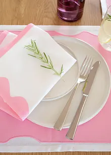 Stolní souprava s barevným okrajem, z organické bavlny (2 ks v balení), bonprix