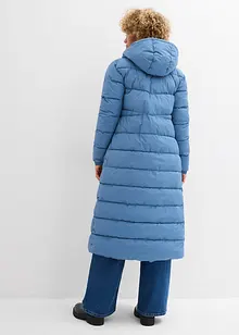 Dlouhý prošívaný kabát s kapucí, bonprix