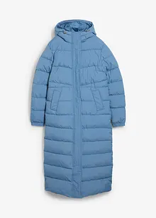 Dlouhý prošívaný kabát s kapucí, bonprix