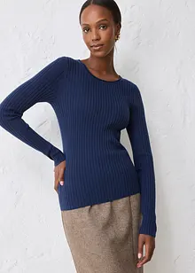 Žebrovaný svetr z merino vlny, bonprix