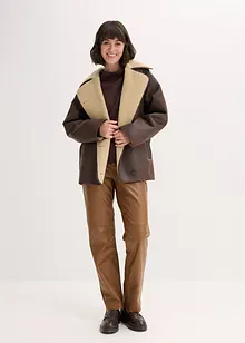 Kalhoty z umělé kůže, s pohodlným pasem, bonprix