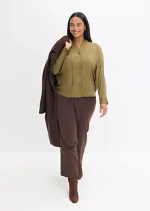 Košilová halenka ze splývavého saténu, bonprix