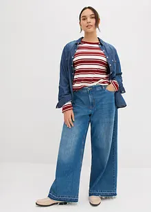 Džíny Wide Leg, Mid Waist, pohodlný pas, bonprix