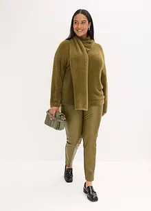 Oversize svetr s šálou, bonprix